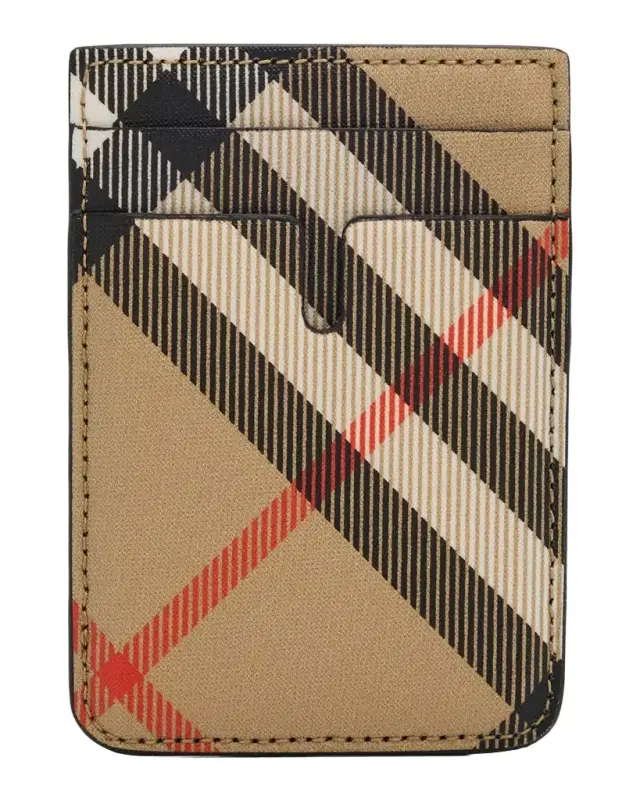 Men 's Check Magnetic Card Case