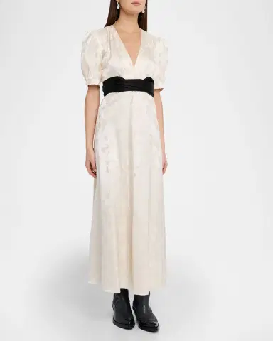 Gabriela Hearst Larkin Embroidered Silk Maxi Dress | Thumbnail 4 Gabriela Hearst Larkin Embroidered Silk Maxi Dress | Thumbnail 4