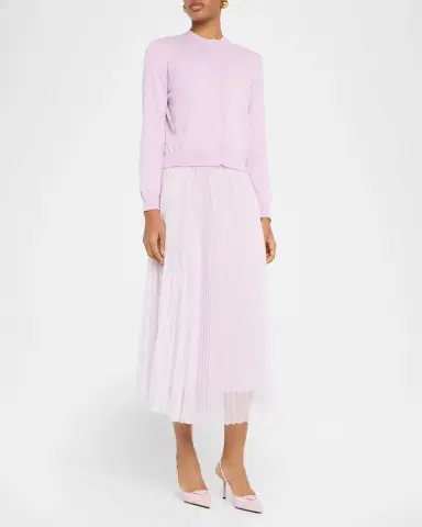 FABIANA FILIPPI Pleated Tulle Midi Skirt | Thumbnail 2 FABIANA FILIPPI Pleated Tulle Midi Skirt | Thumbnail 2