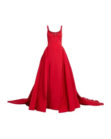 Pamella Roland Crystal Sleeveless Faille Gown | Thumbnail 1 Pamella Roland Crystal Sleeveless Faille Gown | Thumbnail 1