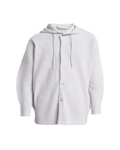 Homme Plissé Issey Miyake Men's Monthly Colors Pleated Snap-Front Hoodie | Thumbnail 1 Homme Plissé Issey Miyake Men's Monthly Colors Pleated Snap-Front Hoodie | Thumbnail 1