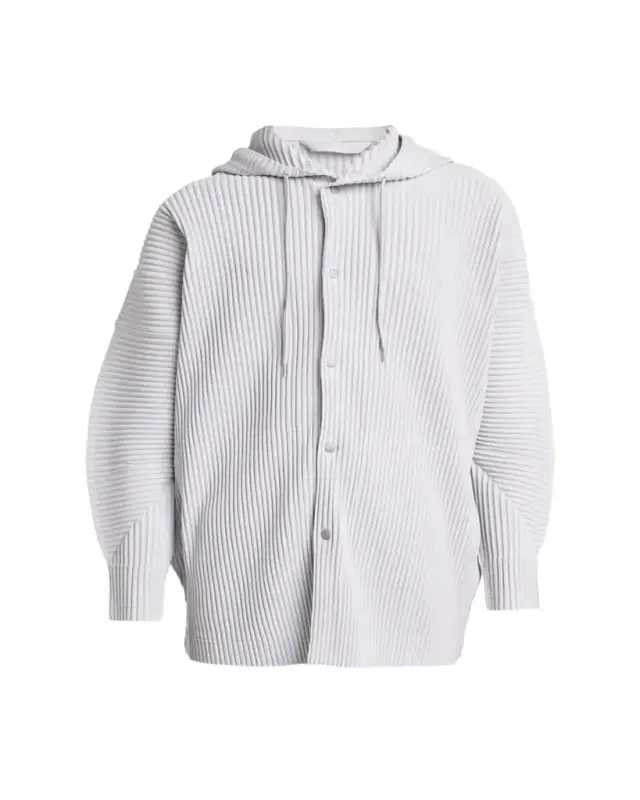 Homme Plisse Issey Miyake Men's Monthly Colors Pleated Snap-Front Hoodie