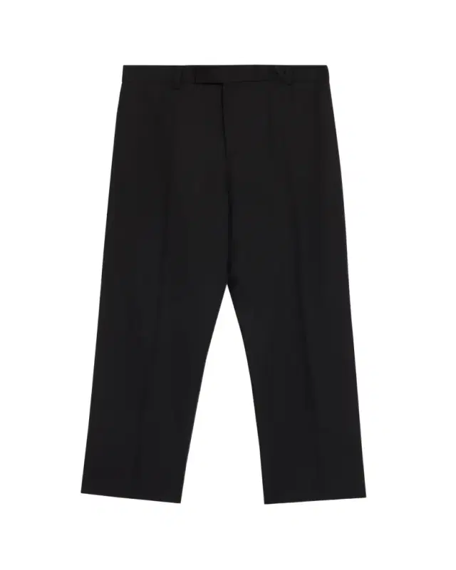 Men's Wool Straight Leg Flat-Front Trousers