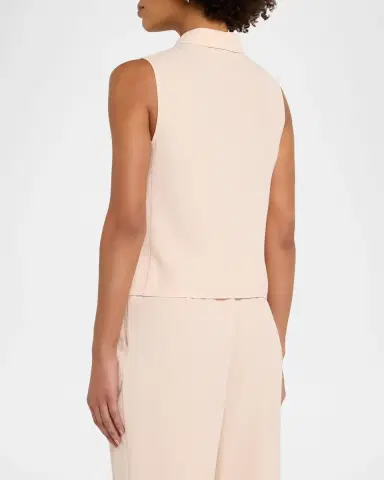 Emporio Armani Sleeveless Technical Gabardine Shirt | Thumbnail 3 Emporio Armani Sleeveless Technical Gabardine Shirt | Thumbnail 3