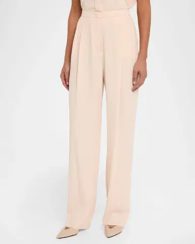 Emporio Armani Pleated Straight-Leg Gabardine Trousers | Thumbnail 4 Emporio Armani Pleated Straight-Leg Gabardine Trousers | Thumbnail 4