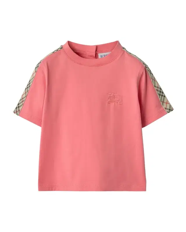 Kid 's Check-Trim Cotton T-Shirt, Size 6M-36M