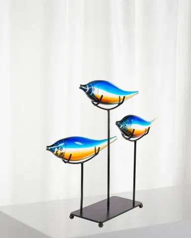 Dale Tiffany 3 Fish Mini Art Glass Sculpture | Thumbnail 2 Dale Tiffany 3 Fish Mini Art Glass Sculpture | Thumbnail 2