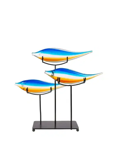 Dale Tiffany 3 Fish Mini Art Glass Sculpture | Thumbnail 1 Dale Tiffany 3 Fish Mini Art Glass Sculpture | Thumbnail 1