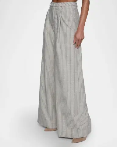 L'Agence Allanah Striped Wide-Leg Trousers | Thumbnail 5