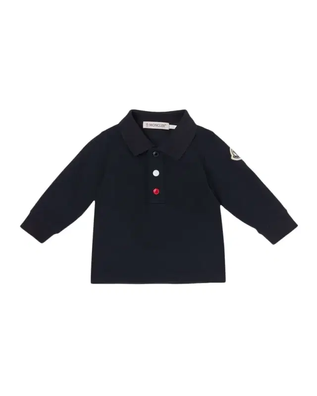Moncler Boy 's Tricolor Cotton Piquet Polo Shirt, Size 6M-3