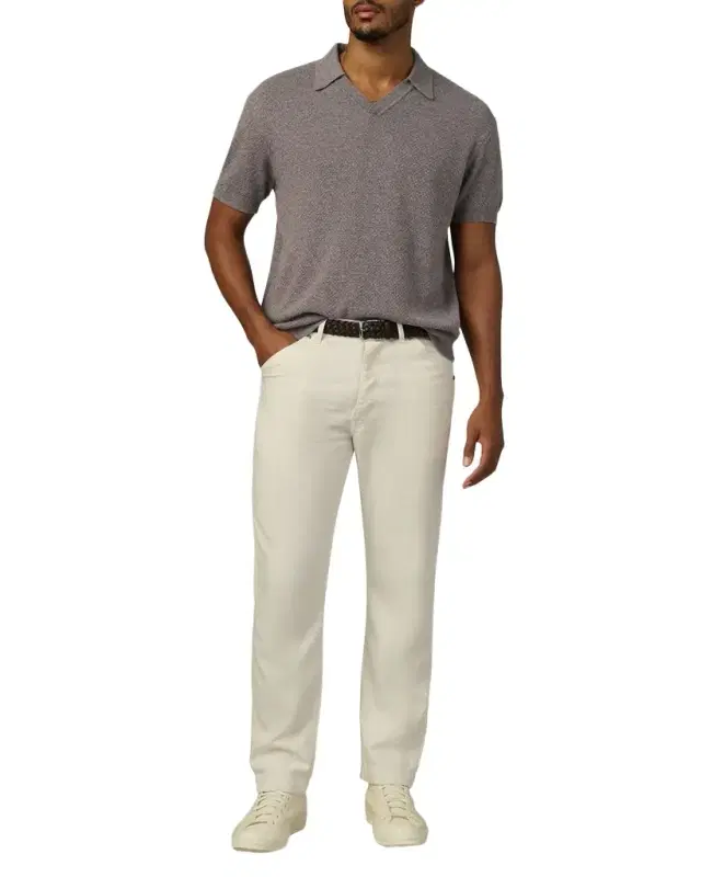 Men 's Cotton Knit Short-Sleeve Polo Sweater