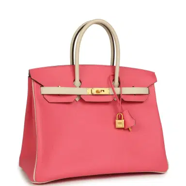 HERMÈS Hermes Special Order (HSS) Birkin 35 Rose Azalee and Craie Epsom Brushed Gold Hardware | Thumbnail 2