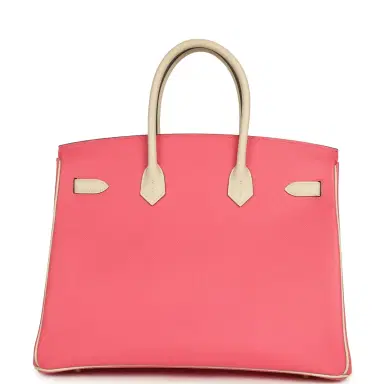 HERMÈS Hermes Special Order (HSS) Birkin 35 Rose Azalee and Craie Epsom Brushed Gold Hardware | Thumbnail 4