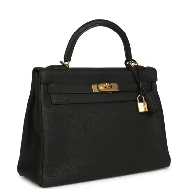 HERMÈS Pre-owned Hermes Kelly Retourne 32 Black Togo Gold Hardware | Thumbnail 2 HERMÈS Pre-owned Hermes Kelly Retourne 32 Black Togo Gold Hardware | Thumbnail 2