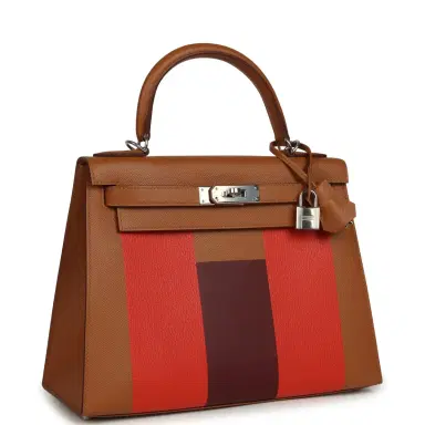 HERMÈS Pre-owned Hermes Kellygraphie Kelly Sellier 28 "Lettre H" Gold Epsom Palladium Hardware | Thumbnail 2