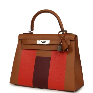 HERMÈS Pre-owned Hermes Kellygraphie Kelly Sellier 28 "Lettre H" Gold Epsom Palladium Hardware | Thumbnail 5