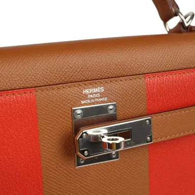 HERMÈS Pre-owned Hermes Kellygraphie Kelly Sellier 28 "Lettre H" Gold Epsom Palladium Hardware | Thumbnail 7