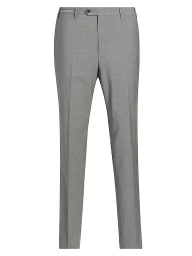 CORNELIANI Men's Stretch-Wool Straight-Leg Pants - Light Grey - Size 40 | Thumbnail 1 CORNELIANI Men's Stretch-Wool Straight-Leg Pants - Light Grey - Size 40 | Thumbnail 1