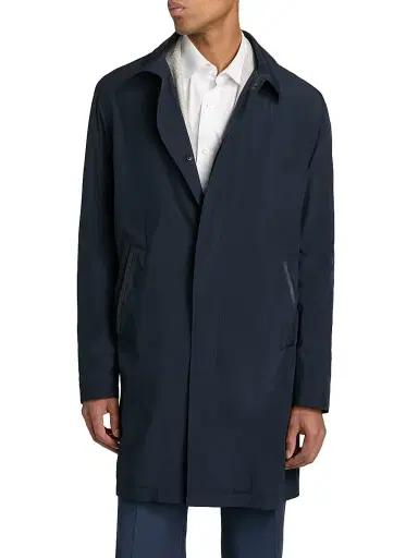 CORNELIANI Men's Packable Raincoat - Navy - Size 46 | Thumbnail 3