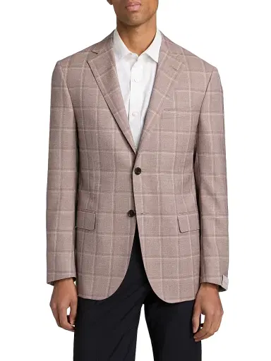 CORNELIANI Men's Plaid Wool Single-Breasted Sport Coat - Brick Window - Size 46 | Thumbnail 3 CORNELIANI Men's Plaid Wool Single-Breasted Sport Coat - Brick Window - Size 46 | Thumbnail 3
