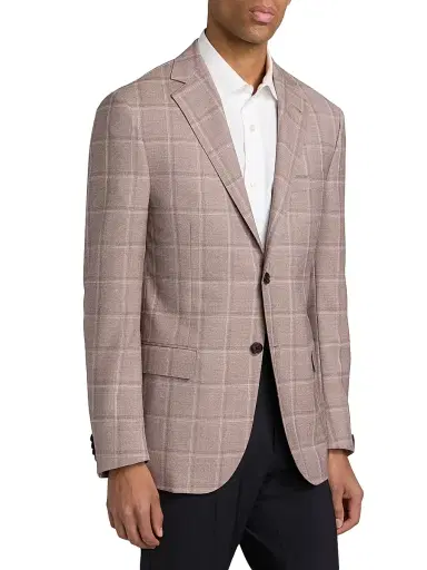 CORNELIANI Men's Plaid Wool Single-Breasted Sport Coat - Brick Window - Size 46 | Thumbnail 4 CORNELIANI Men's Plaid Wool Single-Breasted Sport Coat - Brick Window - Size 46 | Thumbnail 4