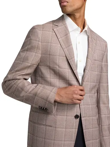 CORNELIANI Men's Plaid Wool Single-Breasted Sport Coat - Brick Window - Size 46 | Thumbnail 6 CORNELIANI Men's Plaid Wool Single-Breasted Sport Coat - Brick Window - Size 46 | Thumbnail 6
