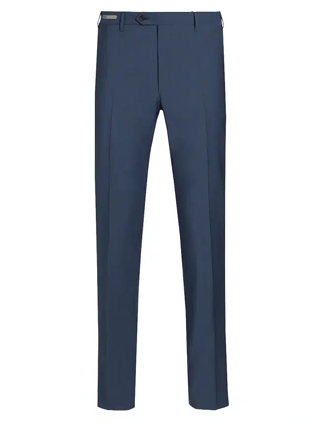 Men's Stretch-Wool Straight-Leg Pants - Light Blue