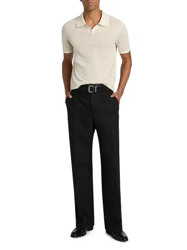 SIMKHAI Men's Radcliff Knit Shirt - Off White Multi | Thumbnail 2