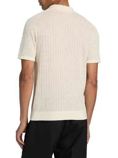 SIMKHAI Men's Radcliff Knit Shirt - Off White Multi | Thumbnail 5