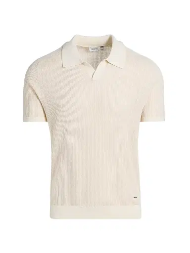 SIMKHAI Men's Radcliff Knit Shirt - Off White Multi | Thumbnail 1
