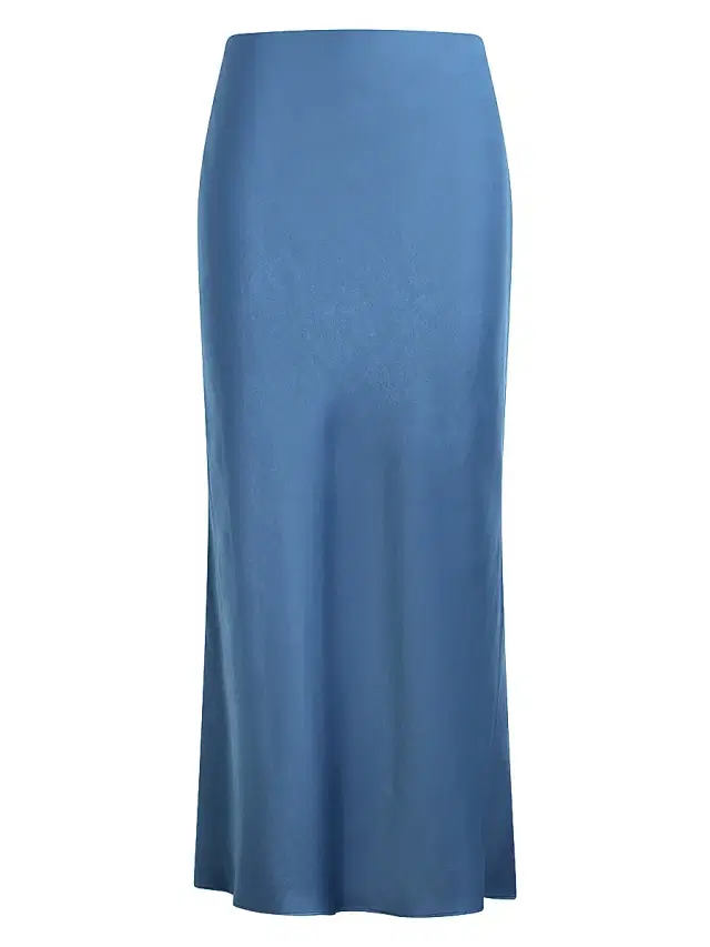 Women's The Favorite Hammered Satin Midi-Skirt - River Blue