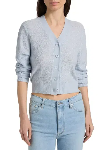 Frame Women's The Lightweight Wool-Blend Cardigan - Sky Blue - Size XL | Thumbnail 3 Frame Women's The Lightweight Wool-Blend Cardigan - Sky Blue - Size XL | Thumbnail 3