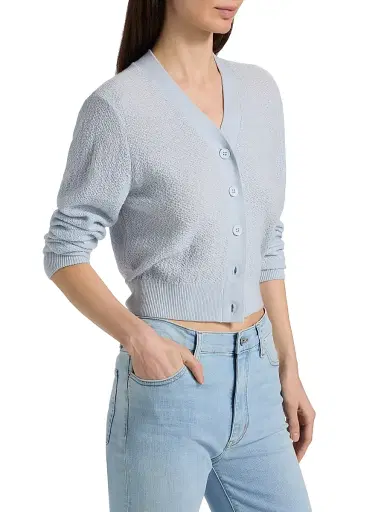 Frame Women's The Lightweight Wool-Blend Cardigan - Sky Blue - Size XL | Thumbnail 4 Frame Women's The Lightweight Wool-Blend Cardigan - Sky Blue - Size XL | Thumbnail 4