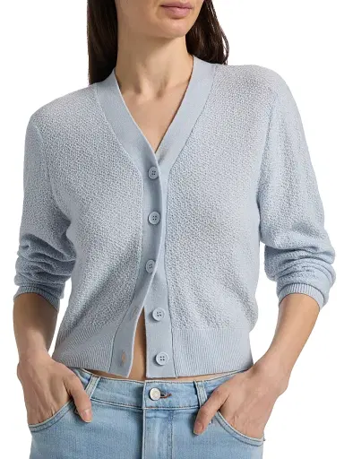Frame Women's The Lightweight Wool-Blend Cardigan - Sky Blue - Size XL | Thumbnail 6 Frame Women's The Lightweight Wool-Blend Cardigan - Sky Blue - Size XL | Thumbnail 6