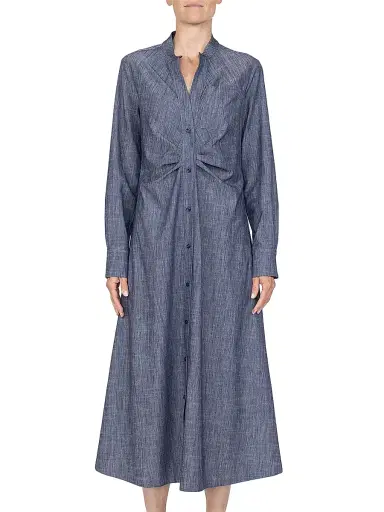 CALLAS MILANO Women's Genny Long Sleeve Shirt Dress - Navy - Size 12 | Thumbnail 2