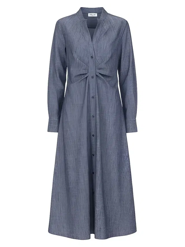Callas Milano Women's Genny Long Sleeve Shirt Dress - Navy