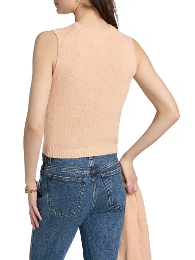 DÔEN Women's Winston Cashmere Vest - Light Peach Sorbet - Size XXS | Thumbnail 5 DÔEN Women's Winston Cashmere Vest - Light Peach Sorbet - Size XXS | Thumbnail 5