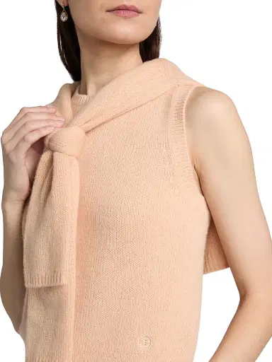 DÔEN Women's Winston Cashmere Vest - Light Peach Sorbet - Size XXS | Thumbnail 6 DÔEN Women's Winston Cashmere Vest - Light Peach Sorbet - Size XXS | Thumbnail 6