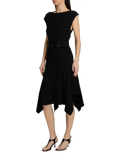 Proenza Schouler Women's Artemis Rib-Knit Midi-Dress - Black - Size XL | Thumbnail 4