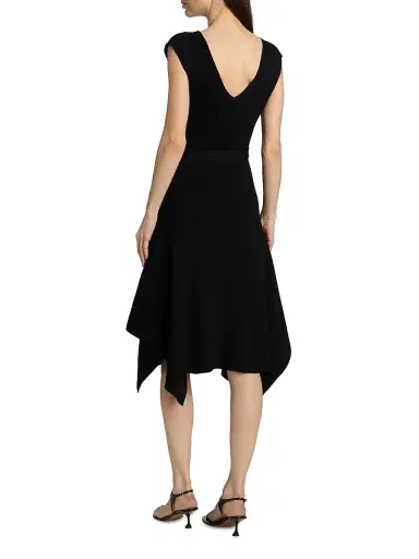 Proenza Schouler Women's Artemis Rib-Knit Midi-Dress - Black - Size XL | Thumbnail 5