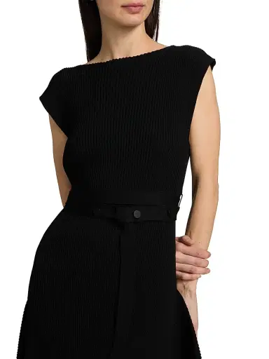 Proenza Schouler Women's Artemis Rib-Knit Midi-Dress - Black - Size XL | Thumbnail 6