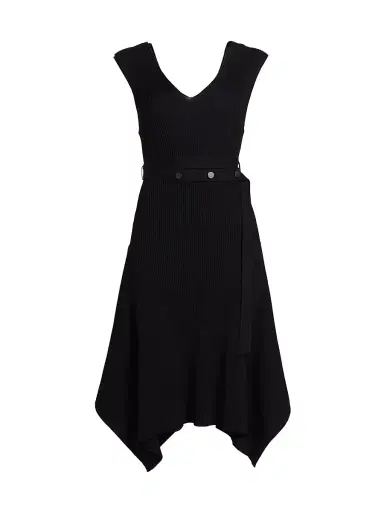Proenza Schouler Women's Artemis Rib-Knit Midi-Dress - Black - Size XL | Thumbnail 1