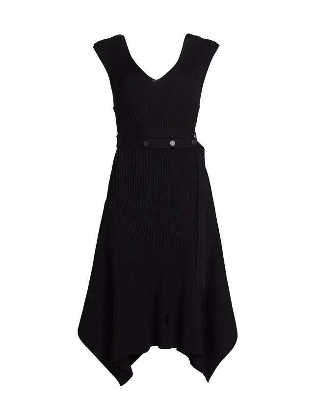 Proenza Schouler Women's Artemis Rib-Knit Midi-Dress - Black