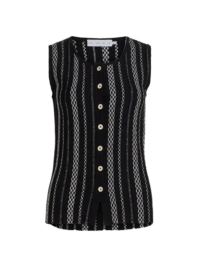 Proenza Schouler White Label Women's Alyna Textured-Knit Vest - Black White