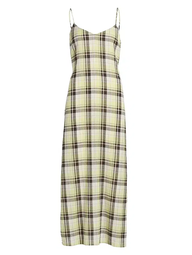 Women's Evelyn Plaid Gauze Maxi Dress - Straw Multi