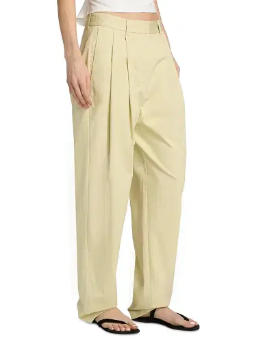 Proenza Schouler White Label Women's Taya Pleated Cotton-Blend Pants - Straw - Size 12 | Thumbnail 4 Proenza Schouler White Label Women's Taya Pleated Cotton-Blend Pants - Straw - Size 12 | Thumbnail 4