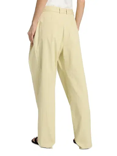 Proenza Schouler White Label Women's Taya Pleated Cotton-Blend Pants - Straw - Size 12 | Thumbnail 5 Proenza Schouler White Label Women's Taya Pleated Cotton-Blend Pants - Straw - Size 12 | Thumbnail 5