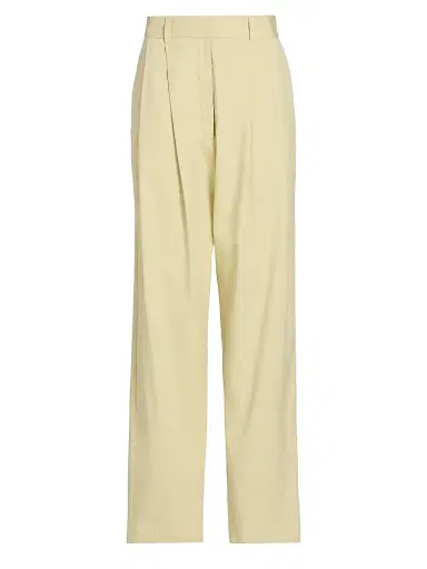 Proenza Schouler White Label Women's Taya Pleated Cotton-Blend Pants - Straw - Size 12 | Thumbnail 1 Proenza Schouler White Label Women's Taya Pleated Cotton-Blend Pants - Straw - Size 12 | Thumbnail 1