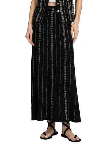 Proenza Schouler White Label Women's Morena Textured Knit Maxi Skirt - Black White - Size Large | Thumbnail 3 Proenza Schouler White Label Women's Morena Textured Knit Maxi Skirt - Black White - Size Large | Thumbnail 3