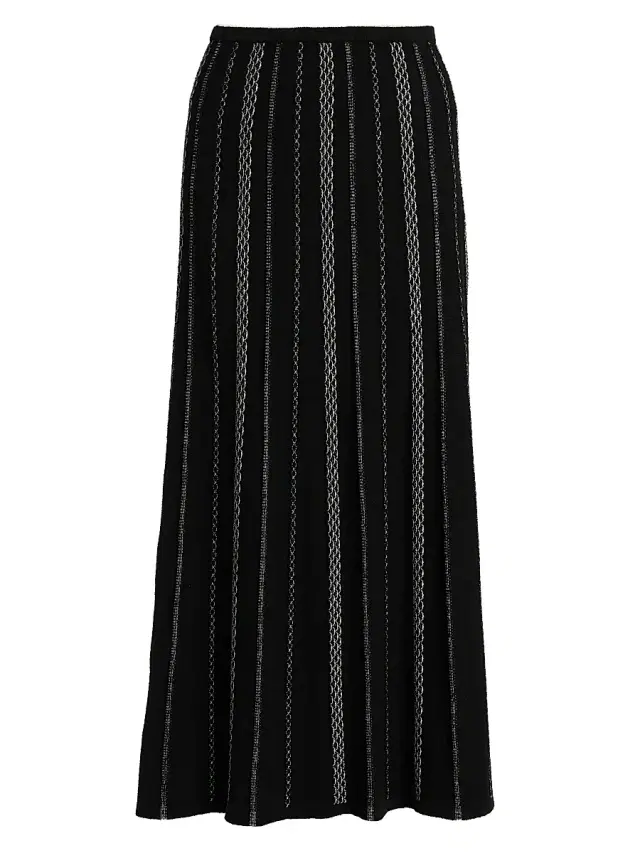 Proenza Schouler White Label Women's Morena Textured Knit Maxi Skirt - Black White